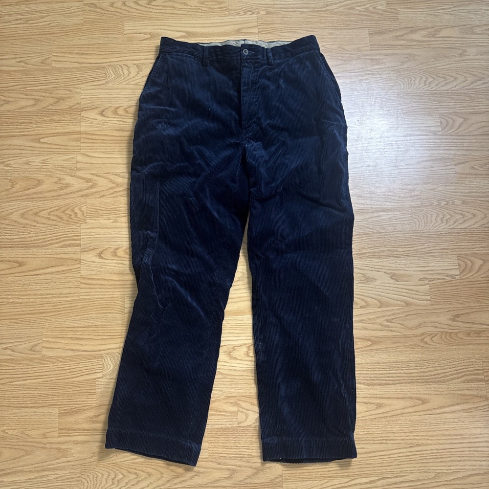 Polo Ralph Lauren Corduroy Pants Vintage Men's 38x30 Blue Navy Baggy